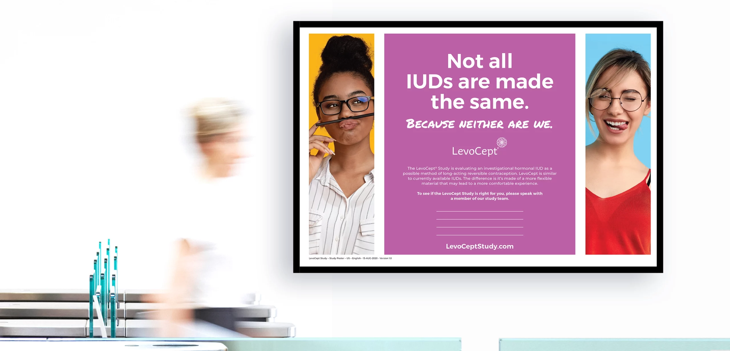 Patient recruitment IUD clinical study branding development poster