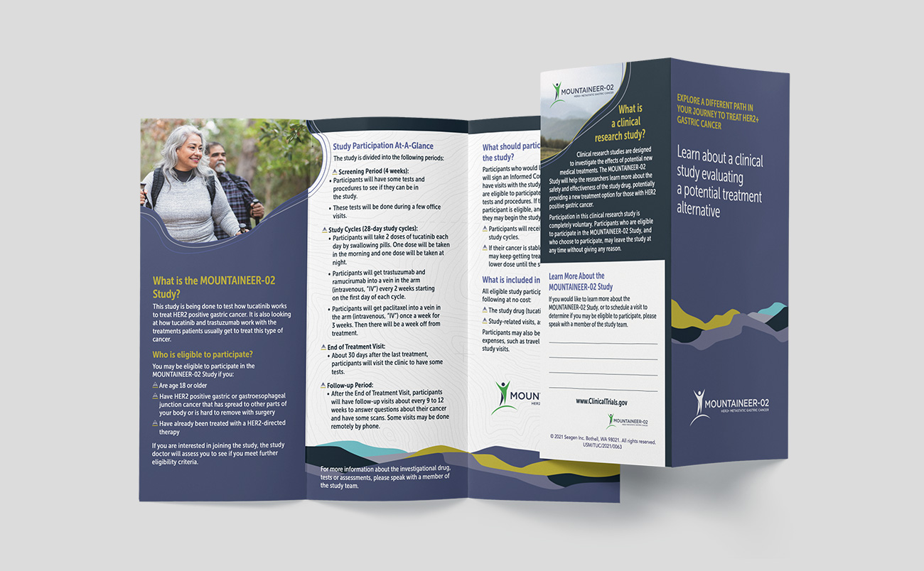 Patient recruitment her2+ gastric cancer clinical study brochure branding and marketing materials