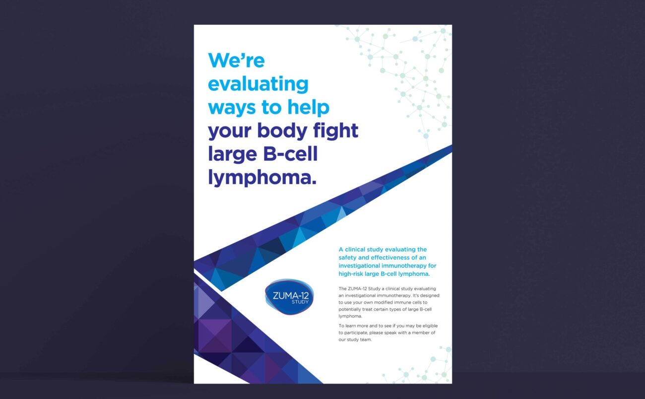 Patient recruitment b-cell lymphoma clinical study poster branding and marketing materials