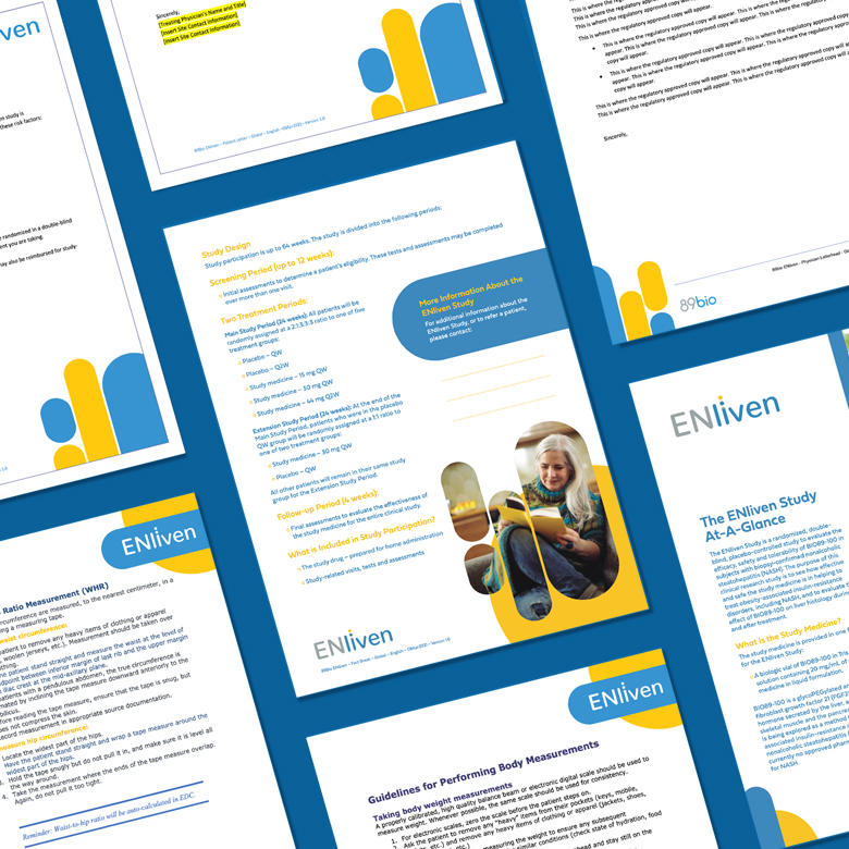 Patient recruitment NASH clinical study fact sheet and letterhead branding and content development